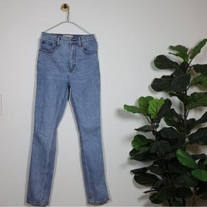 Abercrombie Fitch Womens 90s Slim Straight Jeans Blue Ultra High Rise Sz 24 Y2K
